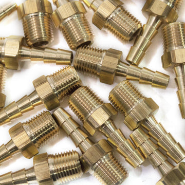 LTWFITTING Brass Barb Fitting Coupler 3/16-Inch Hose ID x 1/8-Inch Male NPT Fuel Gas Water(Pack of 100)